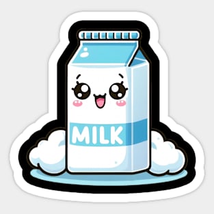 Milk Box Kawaii Sticker